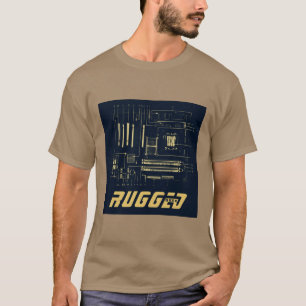 marineblauw goud Robuust Geek   Circuit Board   Te T-shirt