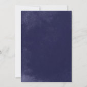 Marineblauw Goud Waterverf Bruidsdouche Menu Kaart (Achterkant)