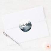 Marineblauw & Goud Waterverf Bruiloft Ronde Sticker (Envelop)