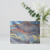 Marineblauw & Goud Waterverf Marmer Modern Abstrac Briefkaart (Staand voorkant)