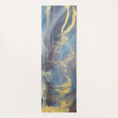 Marineblauw & Goud Waterverf Marmer Modern Abstrac Yogamat (Achterkant)