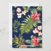 Marineblauw & Goud | Zomer Bruiloft Bruidsfeest Ui Kaart (Achterkant)