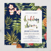 Marineblauw & Goud | Zomer Bruiloft Bruidsfeest Ui Kaart (Voorkant / Achterkant)