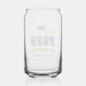 Marineblauw Gouden Aangepaste Klas van 2026 Afstud Blikvorm Glas (Achterkant)