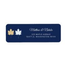 Marineblauw Gouden Esdoornblad Elegante Herfst Huw