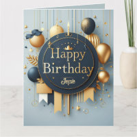 Marineblauw & Gouden Koninklijke Kroon Gefelicitee