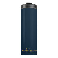 Marineblauw Gouden Schrift  | Stijlvol Modern Mono