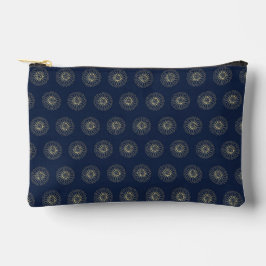 Marineblauw | Gouden Zinnia Bloem Medaillons Etui