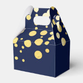 Marineblauw & goudfolie Confetti Party Favor Boxes Bedankdoosjes (Achterkant)