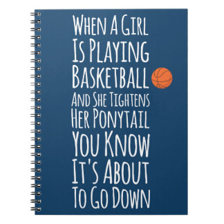 Marineblauw Grappige Meisjes Basketbal Speler Noti Notitieboek