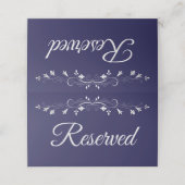 Marineblauw & Grijs Elegant Bruiloft Gereserveerd Plaatskaartje (Buitenkant ongevouwen)