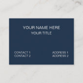 Marineblauw grijs wit dambord visitekaartje (Achterkant)