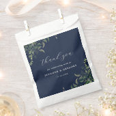 Marineblauw groen Botanische Waterverf Bruiloft Bedankzakje (Geknipt)