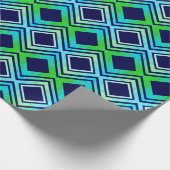 Marineblauw groen en Blauwgroen papier met patrone (Hoek)