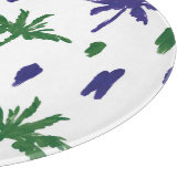 Marineblauw groen palmpatroon snijplank (Hoek)