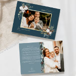 Marineblauw groen Vintage Kerst Twee Afbeelding Folie Feestdagenkaart<br><div class="desc">Welkom bij onze betoverende Navy Blue Greenery Vintage Christmas Two Afbeelding Folie Holiday Kaart design, waar charme voldoet aan de hedendaagse elegantie. Dit ontwerp is voorzien van ingewikkelde waterverf groen en subtiel elegante kalligrafie met eenvoudige typografie, het vastleggen van de essentie van de traditionele gezelligheid en rustieke cottage core. Met...</div>