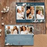 Marineblauw groen Vintage vijf fotocollage Feestdagenkaart<br><div class="desc">Welkom bij ons betoverende Navy Blue Greenery Five Photo Collage Holiday Kaart design, waar charme samengaat met moderne elegantie. Dit ontwerp is voorzien van ingewikkelde waterverf groen en subtiel elegante kalligrafie met eenvoudige typografie, het vastleggen van de essentie van de traditionele gezelligheid en rustieke cottage core. Met een vleugje retro...</div>