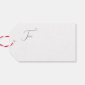 Marineblauw groen  vrolijk kerstfeest cadeaulabel (Achterkant Horizontaal)