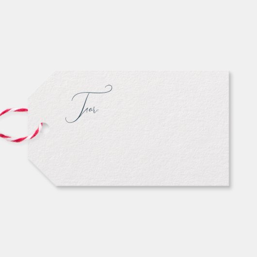 Marineblauw groen  vrolijk kerstfeest cadeaulabel (Achterkant Horizontaal)