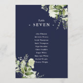 Marineblauw groen zitplan tafelnummer (Achterkant)