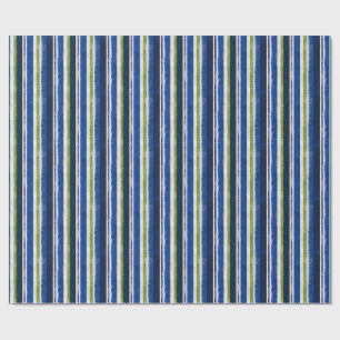 Marineblauw groene preppy streepbanden cadeaupapier