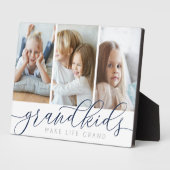 Marineblauw | Grootkinderen maken het leven Grand  Fotoplaat (Zijkant)