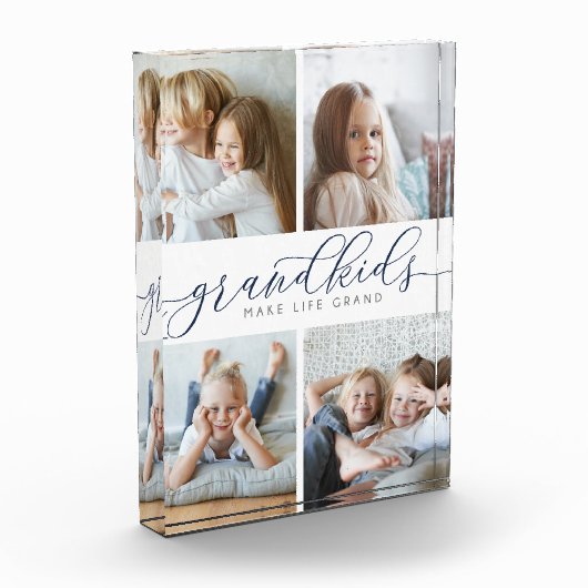 Marineblauw | Grootkinderen maken het leven groot  Fotoblokken (Links)