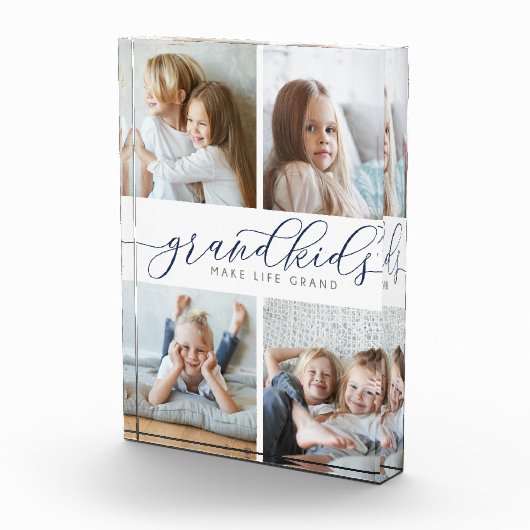 Marineblauw | Grootkinderen maken het leven groot  Fotoblokken (Rechts)