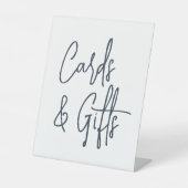 Marineblauw | Handgeschreven huwelijkskaarten en - Reclamebord Met Voetstuk (Voorkant)