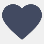 Marineblauw Hart Sticker (Voorkant)