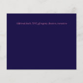 Marineblauw Heet Roze Bruiloft Uitnodigingen (Achterkant)