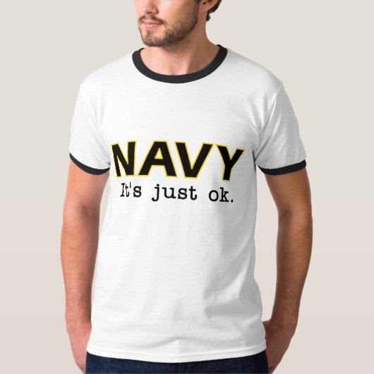 Marineblauw. Het is gewoon goed. - Go Army - ringe T-shirt (Voorkant)