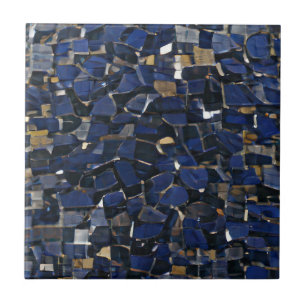 Marineblauw hoekmozaïekdigitale kunst tegeltje