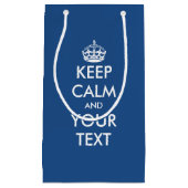 Marineblauw Houd kalm jouw tekst bruiloft gunst ta Klein Cadeauzakje (Voorkant)