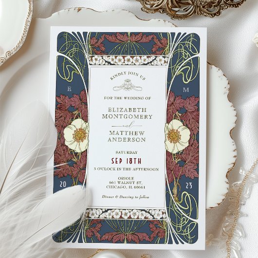  marineblauw huwelijk met Bourgogne Kaart