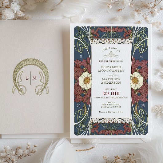  marineblauw huwelijk met Bourgogne Kaart