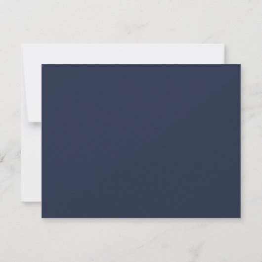 Marineblauw Initialen Monogram Modern Note Kaart (Achterkant)