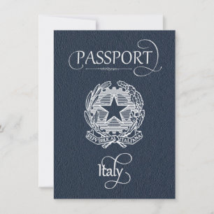 Marineblauw Italië Paspoort Save the Date