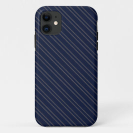 Marineblauw Ivoor Goud Pinstrepen Case-Mate iPhone Case