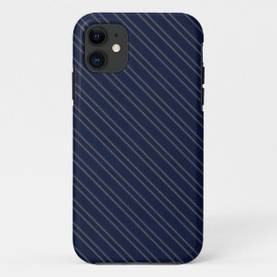 Marineblauw Ivoor Goud Pinstrepen Case-Mate iPhone Case