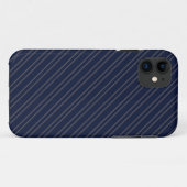 Marineblauw Ivoor Goud Pinstrepen Case-Mate iPhone Case (Achterkant (horizontaal))