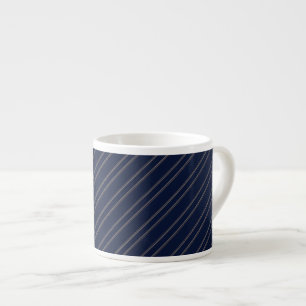 Marineblauw Ivoor Goud Pinstrepen Espresso Kop