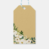 Marineblauw ivoor wit bloemencadeau label cadeaulabel (Achterkant)