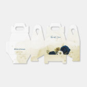 marineblauw ivoor wit en goud bloemen bruiloft bedankdoosjes (Uitgevouwen)