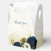 marineblauw ivoor wit en goud bloemen bruiloft bedankdoosjes (Geopend)
