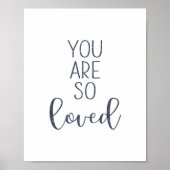 Marineblauw je bent zo geliefd poster (Voorkant)