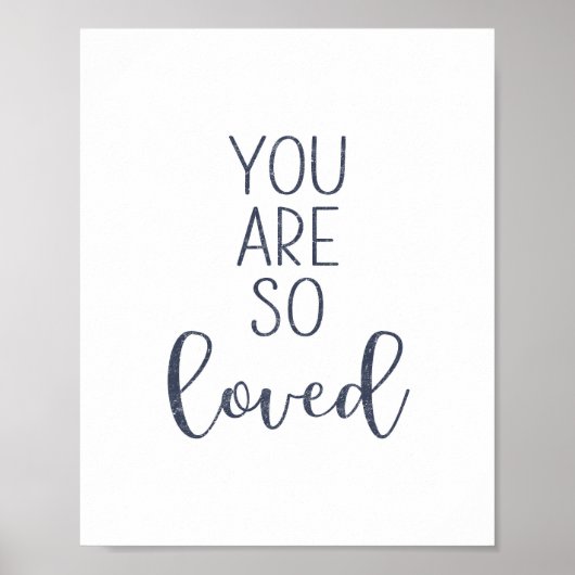 Marineblauw je bent zo geliefd poster (Voorkant)