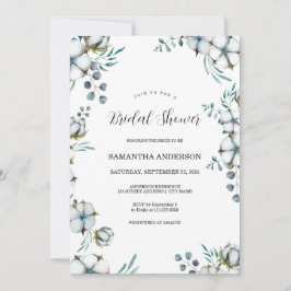 Marineblauw Katoenbloemen eucalyptus Vrijgezellenf Kaart