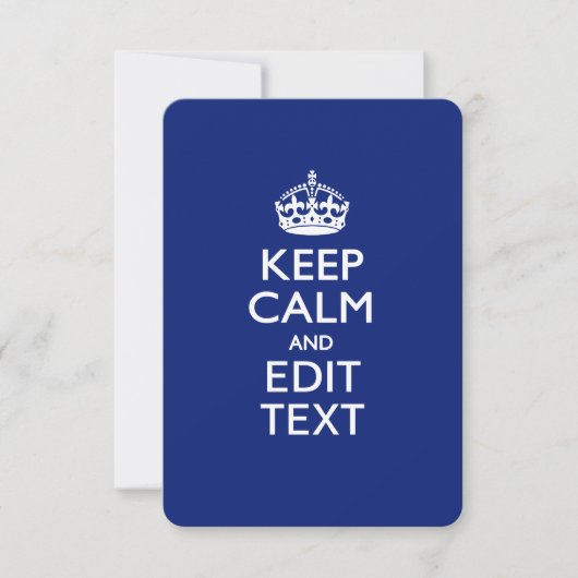 Marineblauw Keep Calm En Bewerk Tekst Gepersonalis (Voorkant)
