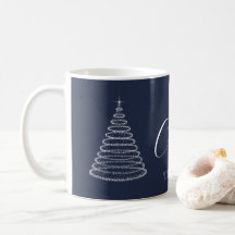 Marineblauw Kerst gepersonaliseerde koffie mok